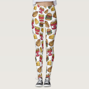Leggings de padrão de Comida rápida