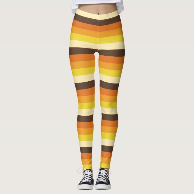 Leggings de padrão de cores com distribuição retro (Frente)