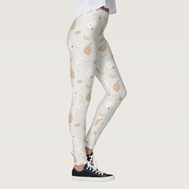 Leggings de padrão de Dia das Bruxas Moles (Direita)