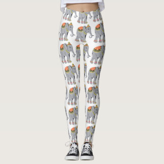 Leggings de Padrão de Elefante de Batalha Tailande