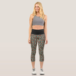 Leggings de padrão de Enfeites de natal AI