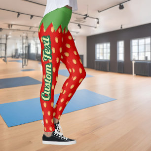 Leggings de padrão de fundo de morango