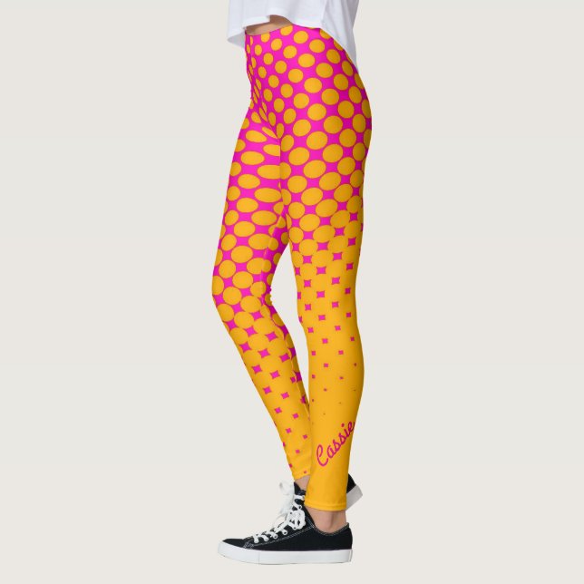 Leggings de padrão de gradiente amarelo laranja a  (Esquerda)