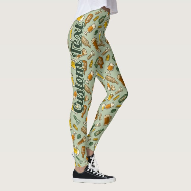 Leggings de padrão de ícones da cerveja (Direita)