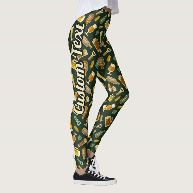 Leggings de padrão de ícones da cerveja (Direita)