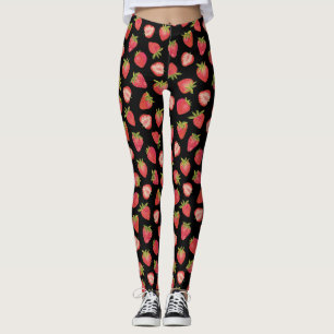 Leggings de padrão de morango de Verão