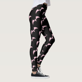 Leggings de padrão de morcegos cor-de-rosa do Hall