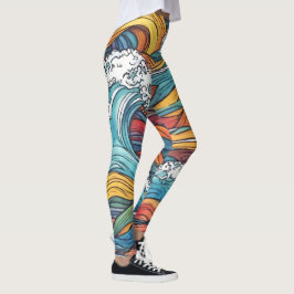 Leggings de padrão de onda