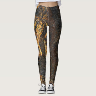 Leggings de padrão de pedra granito