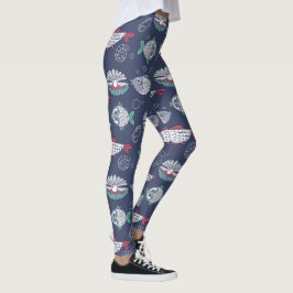 Leggings de padrão de peixe