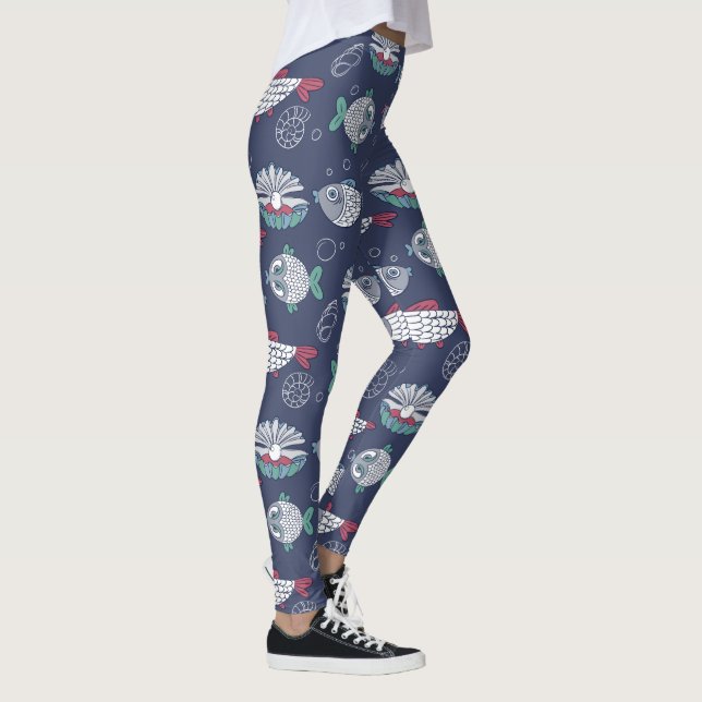 Leggings de padrão de peixe (Direita)