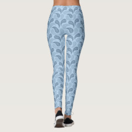 Leggings de padrão de salto azul claro