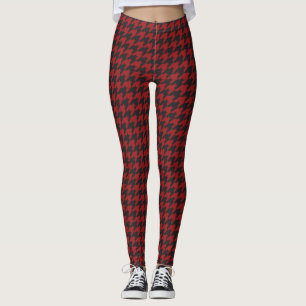 Leggings de padrão de som vermelho e preto