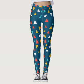 Leggings de padrão de triângulo geométrico colorid