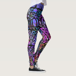 Leggings de padrão de vidro do Vintage Boho Blues