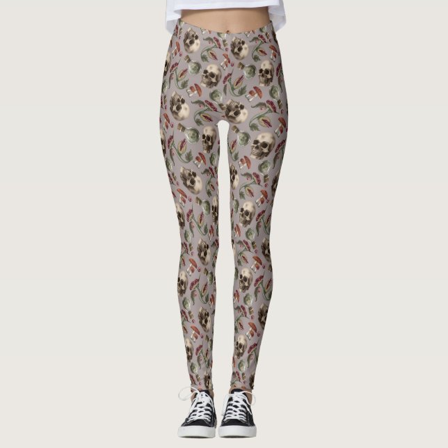 Leggings de padrão do Halloween (Frente)