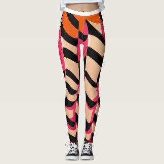 Leggings de padrão do quadro de verificação cor-de