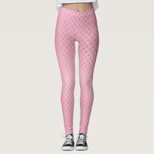 Leggings de padrão em escala rosa