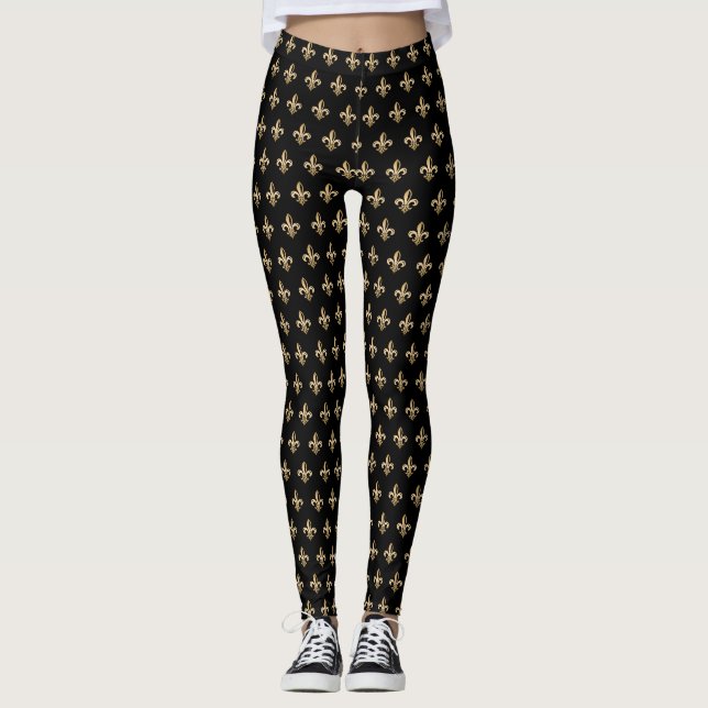 Leggings de padrão Fleur de Lis (Frente)