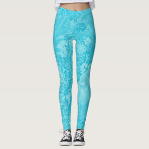 Leggings de padrão floral azul
