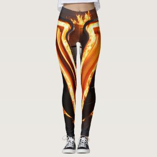 Leggings de padrão laranja 3D vibrantes