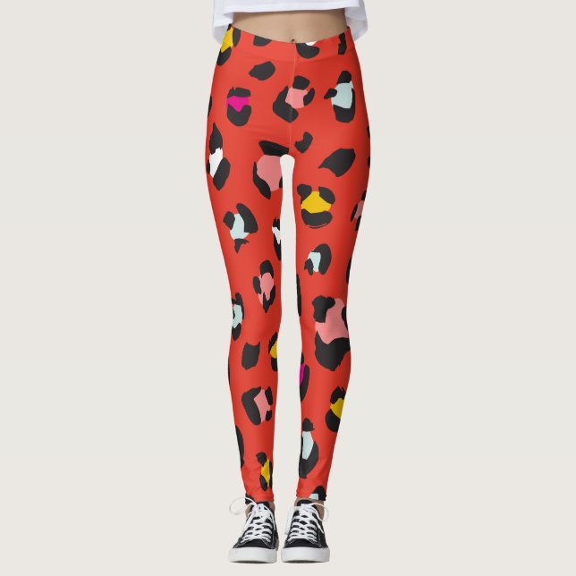 Leggings de padrão leopardo da Trendy 80 (Frente)
