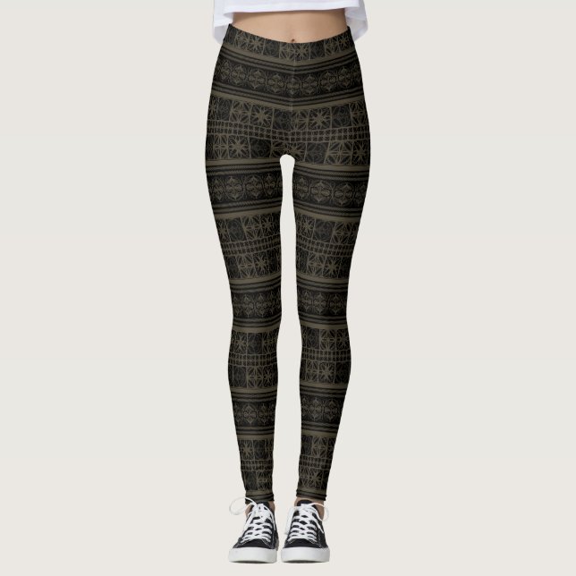 Leggings de padrão medieval espanhola - Estilo dou (Frente)