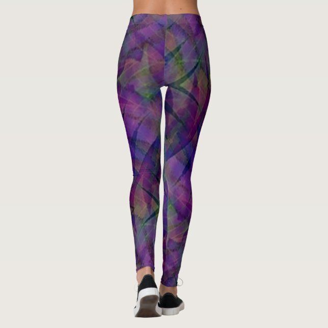 Leggings de padrão Tie Dyed Zig Zag (Verso)