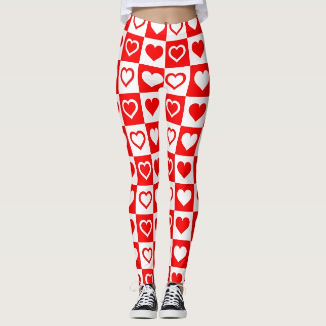 Leggings de padrões cardíacos (Frente)