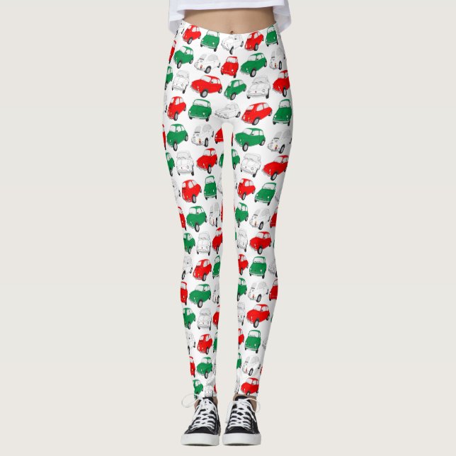 Leggings de padrões de automóveis italianos Vintag (Frente)