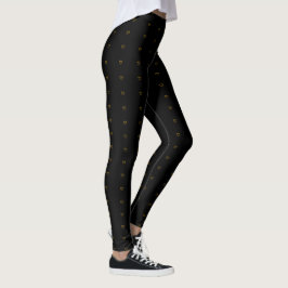 Leggings de padrões de corações Dourados em chic