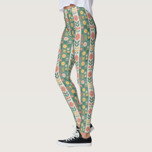 Leggings de padrões de faixas de folga