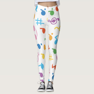 Leggings de padrões de notas de música coloridas