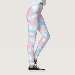 Leggings de padrões do coração do orgulho transexu
