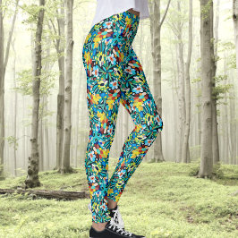 Leggings de padrões do Petal Party