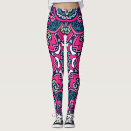 Leggings de padrões do Red Scrapbook