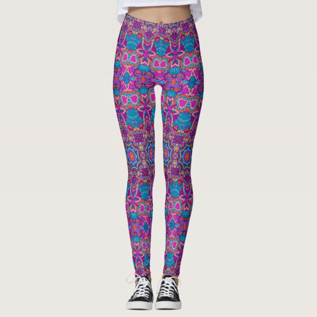Leggings de padrões étnicos para mulheres (Frente)