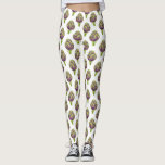 Leggings de Padrões Roxos de Artichoke<br><div class="desc">Padrão Whimsical da ilustração aquosa da alcachofra transformada em padrão.</div>