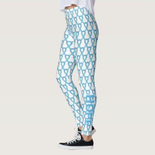 Leggings de Palavras Personalizadas de Fita Azul C