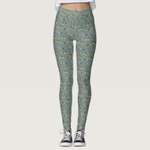 Leggings de Pássaros de Cartoon Quirky