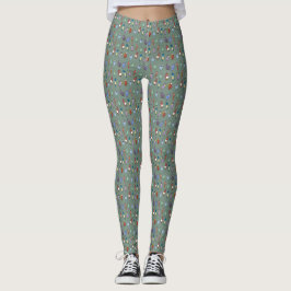 Leggings de Pássaros de Cartoon Quirky