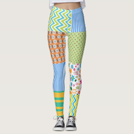 Leggings de Patchwork femininas
