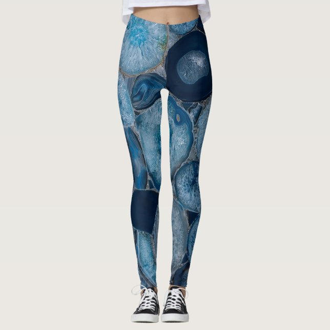 Leggings de Pedra de Geodo Azul (Frente)
