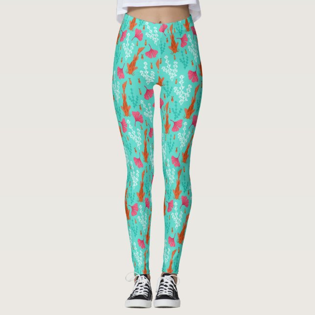 Leggings de peixes Koi (Frente)