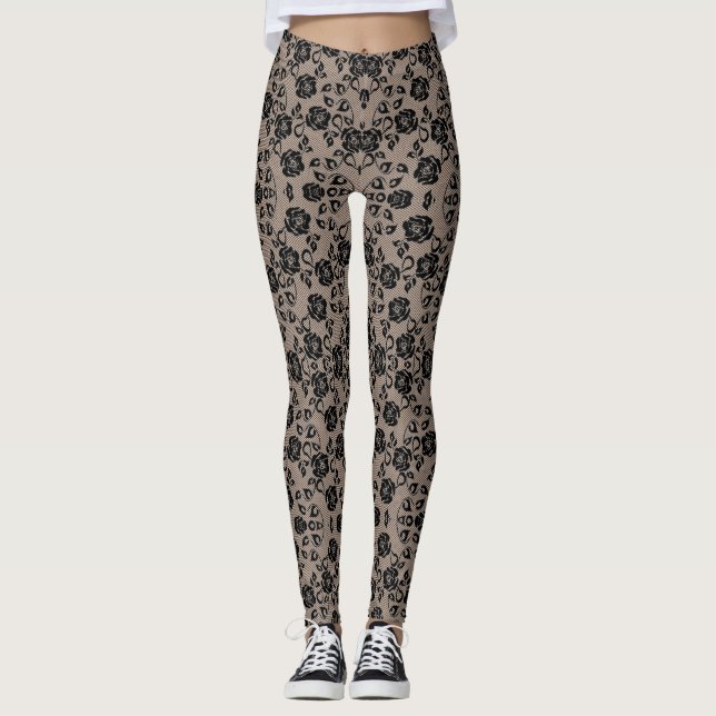 Leggings de peixes pretos (Frente)