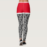Leggings de peixes pretos<br><div class="desc">Pernas engraçadas com rede de renda preta falsa e Design vermelho curto - MIGNED</div>