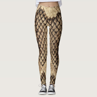 Leggings de Pele de Cobra Marrom