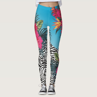 Leggings de pele zebra quente