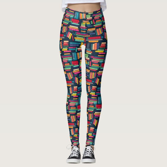 Leggings de pilhas de livros (Frente)