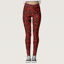 Leggings de pimentões vermelhos
